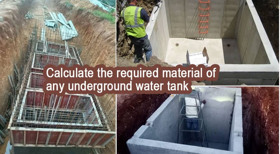 How to calculate the required material of any underground water tank