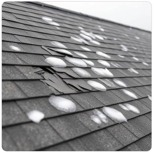 Hail Damage to Asphalt Shingles