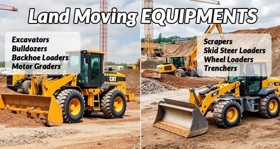 Land Moving Equipments in Construction Site
