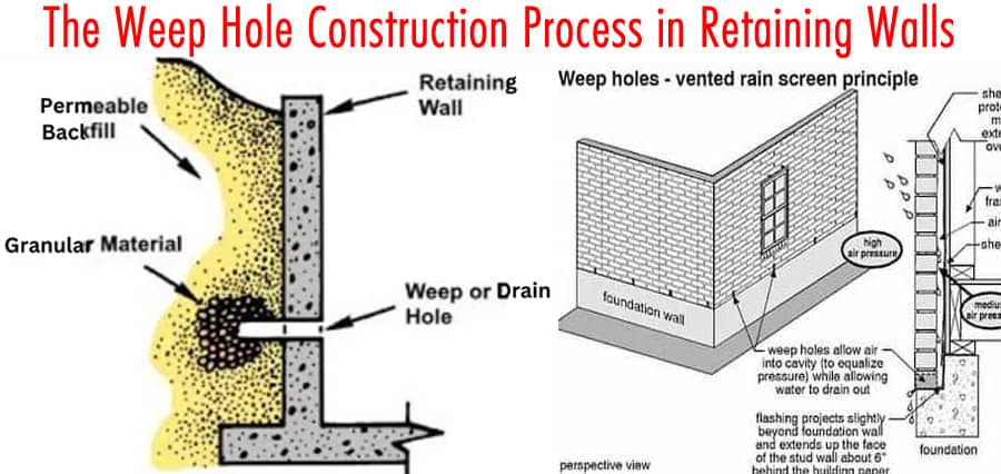 The Weep Hole Construction Process in Retaining Walls