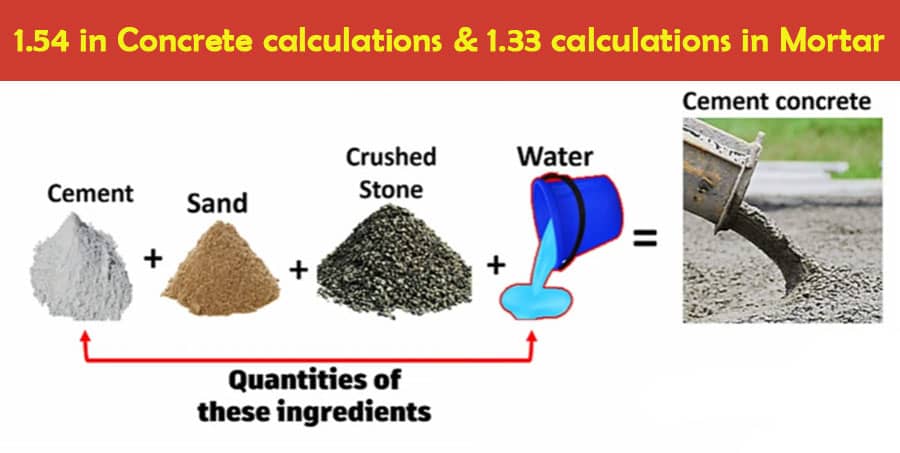 1.54 in Concrete calculations & 1.33 calculations in Mortar