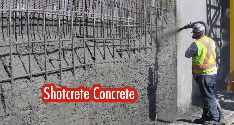 Shotcrete concrete: Uses, Properties and types