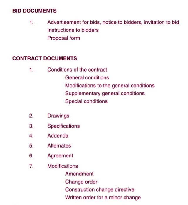 Construction Contract Provision