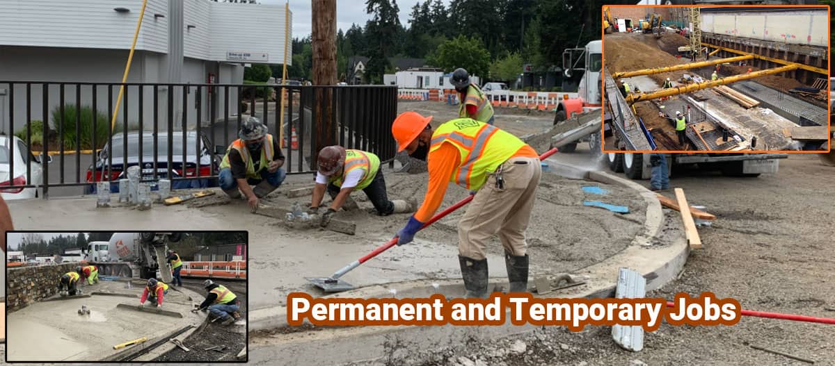 Permanent and Temporary Jobs at Construction Sites