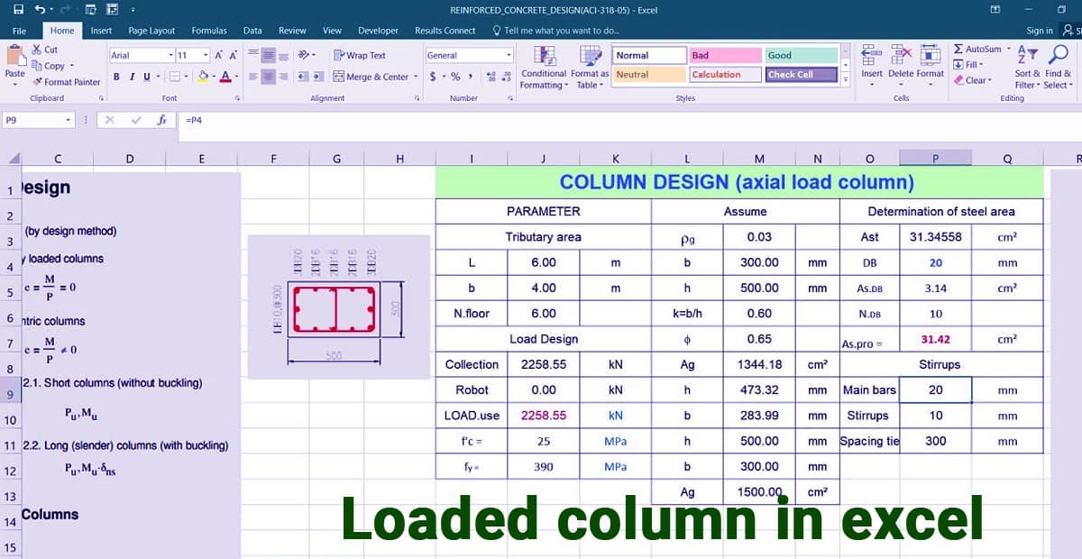 Loaded column in Excel